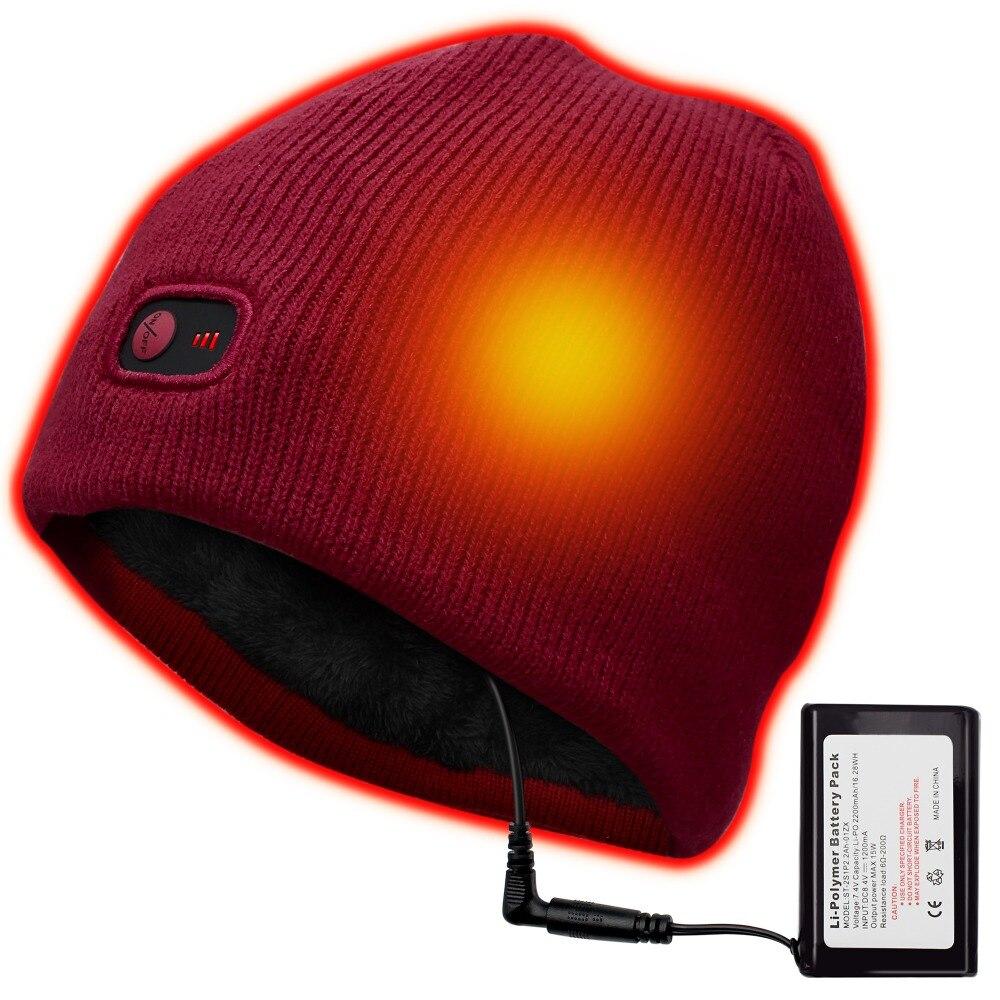 Nouveau bonnet chauffant électrique chaud, casquette chauffante électrique  rechargeable d’hiver
